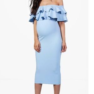 Lauren Ruffle Off The Shoulder Midi Dress - NWT